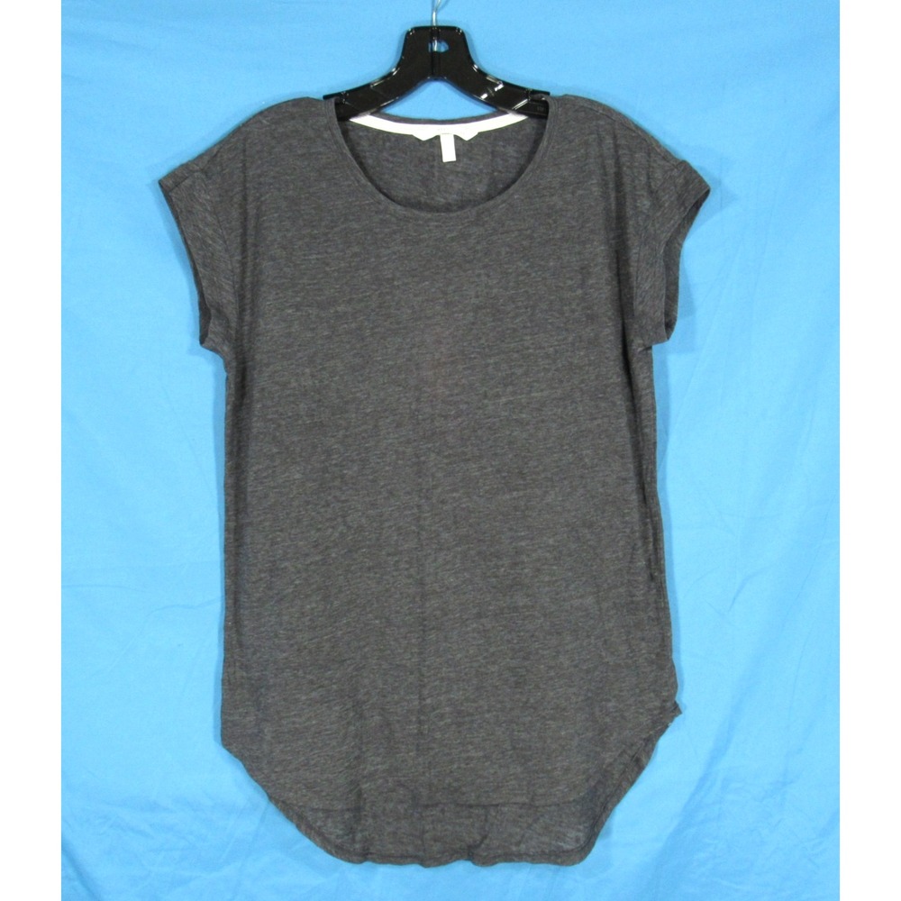 VICTORIA'S SECRET Thin SLUB KNIT Gray SHORT SLEEVE Crew Neck LOUNGE T-Shirt Sz S